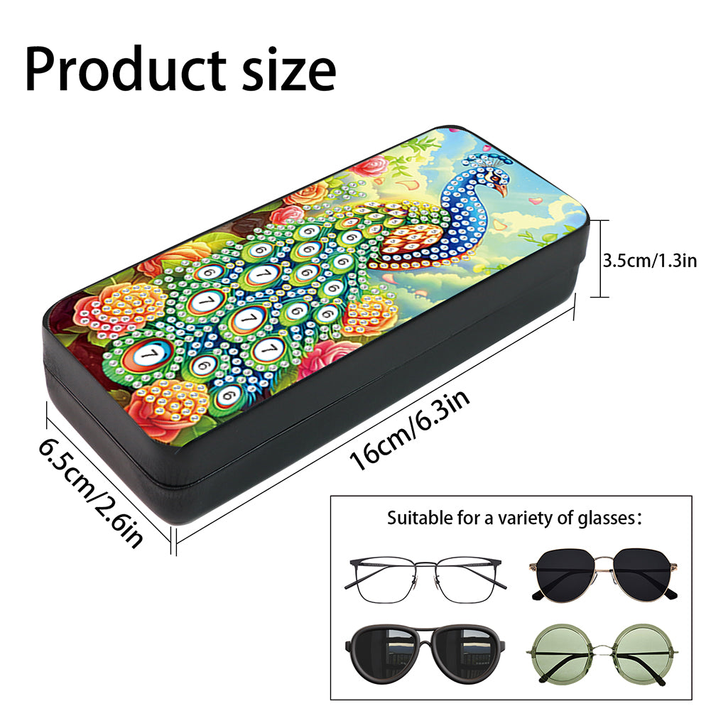 Flower Animal Leather DIY Diamond Painting Sunglasses Storage Box for Art Craft