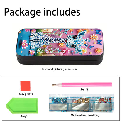Flower Animal Leather DIY Diamond Painting Sunglasses Storage Box for Art Craft