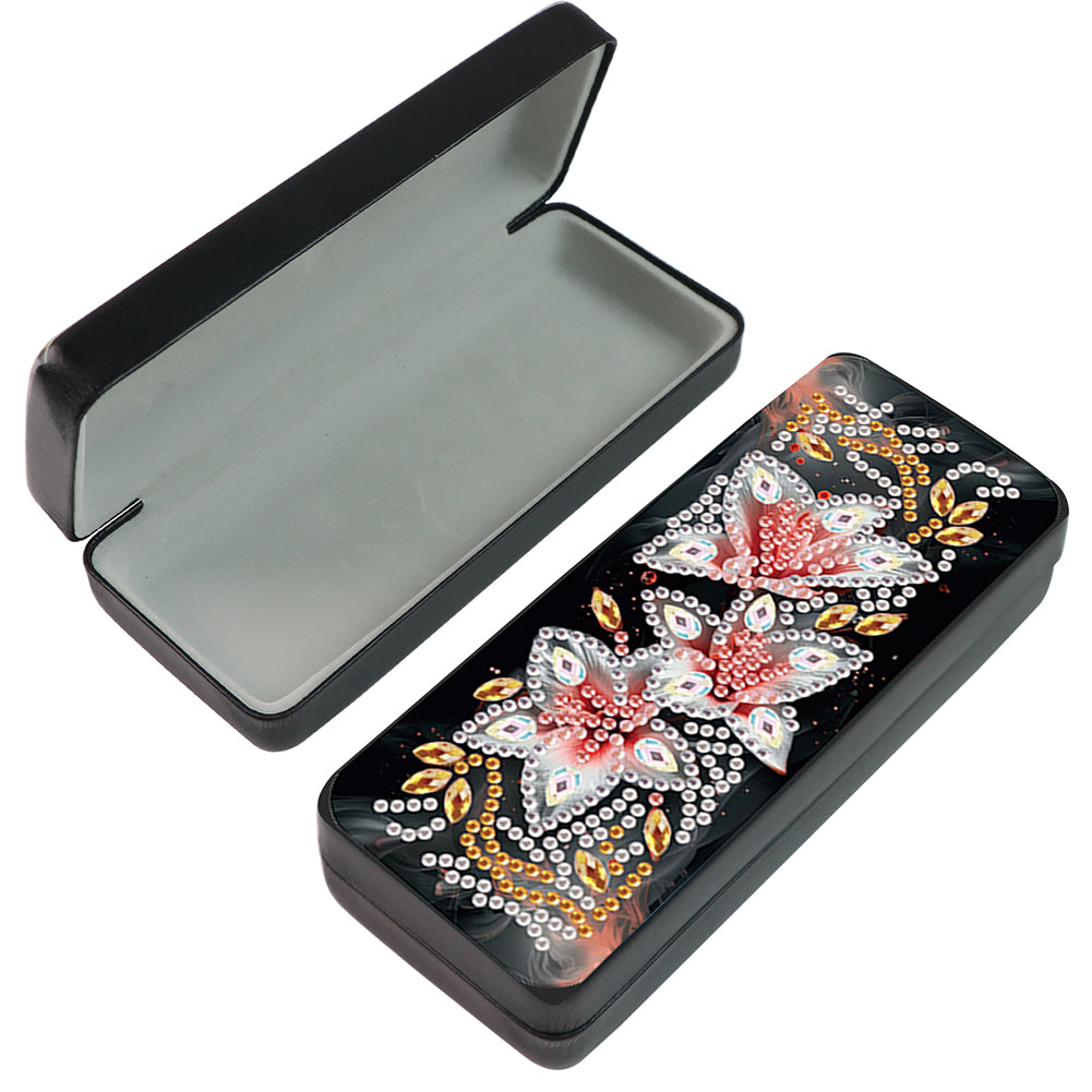 Flower Animal Leather DIY Diamond Painting Sunglasses Storage Box for Art Craft