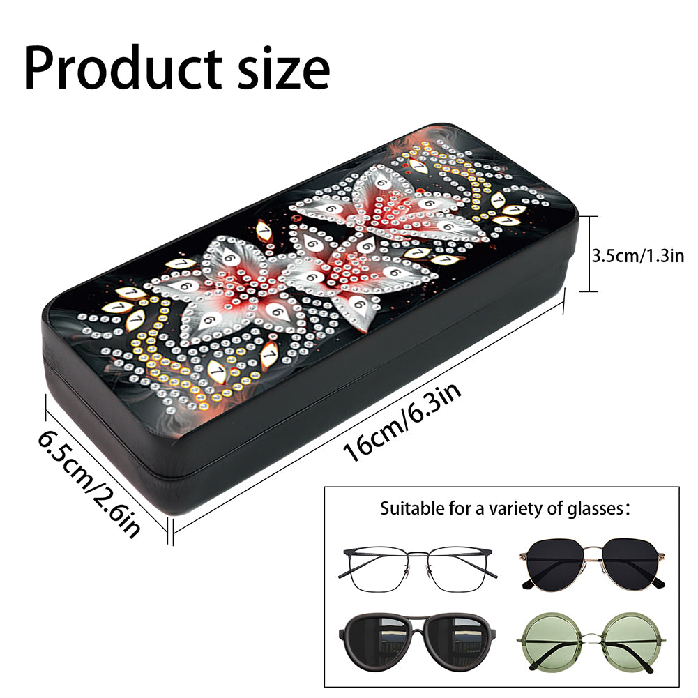 Flower Animal Leather DIY Diamond Painting Sunglasses Storage Box for Art Craft