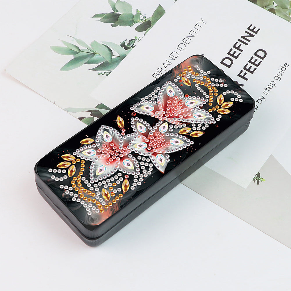 Flower Animal Leather DIY Diamond Painting Sunglasses Storage Box for Art Craft
