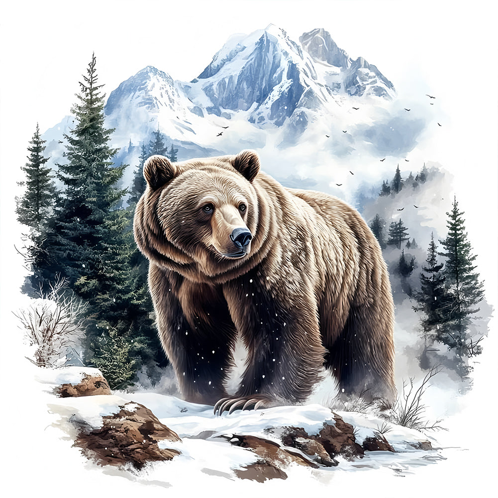 Diamond Painting - Full Round - Forest Bear (30*30CM)