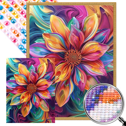 AB Diamond Painting - Full Round - Flowers In Oil Painting (45*60CM)