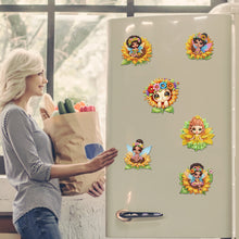 Load image into Gallery viewer, 6Pcs Acrylic Cute Pattern Diamond Art Refrigerator Magnets Sticker for Beginners
