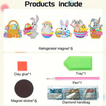 Load image into Gallery viewer, 6Pcs Acrylic Cute Pattern Diamond Art Refrigerator Magnets Sticker for Beginners
