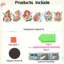 Load image into Gallery viewer, 6Pcs Acrylic Cute Pattern Diamond Art Refrigerator Magnets Sticker for Beginners
