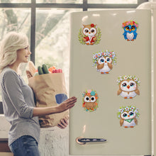 Load image into Gallery viewer, 6Pcs Acrylic Cute Pattern Diamond Art Refrigerator Magnets Sticker for Beginners
