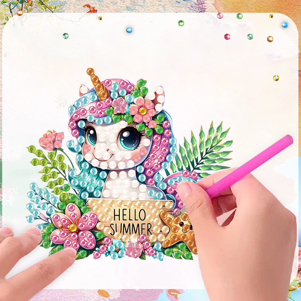 6Pcs Acrylic Cute Pattern Diamond Art Refrigerator Magnets Sticker for Beginners