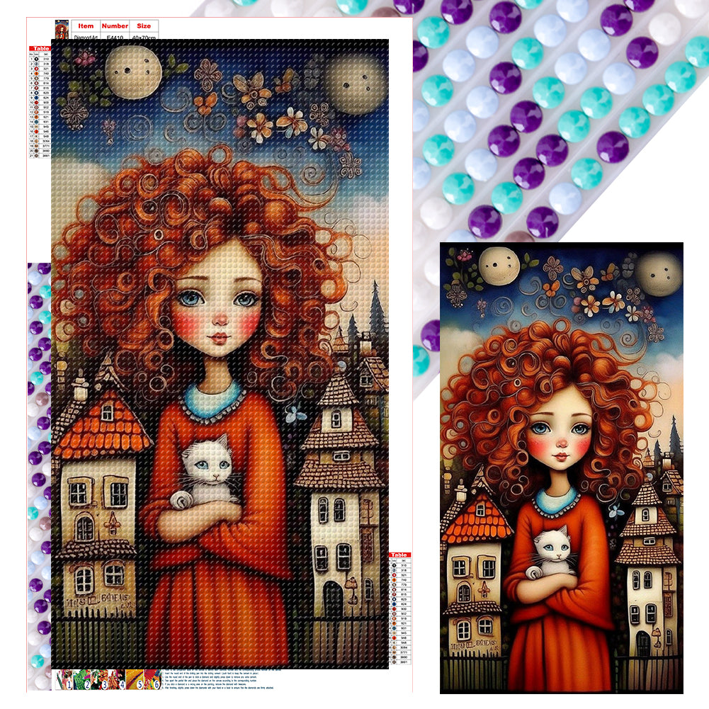 Diamond Painting - Full Round - Illustrator Girl (40*70CM)