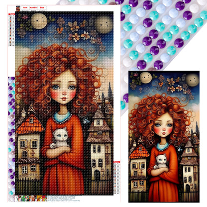 Diamond Painting - Full Round - Illustrator Girl (40*70CM)