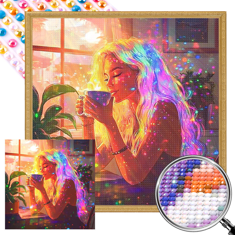 AB Diamond Painting - Full Round - Cozy Afternoon Tea Girl (40*40CM)