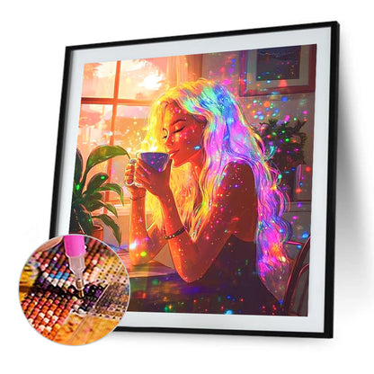 AB Diamond Painting - Full Round - Cozy Afternoon Tea Girl (40*40CM)