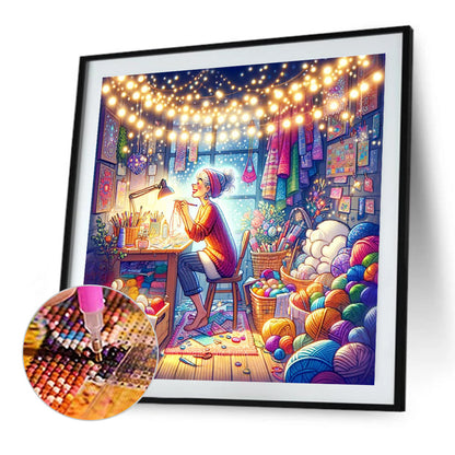 AB Diamond Painting - Full Round - Cozy Handmade Lady (40*40CM)