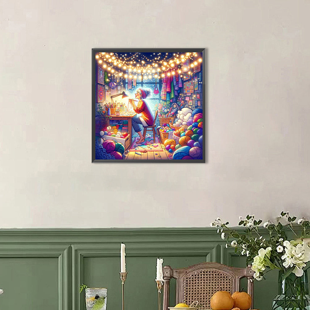 AB Diamond Painting - Full Round - Cozy Handmade Lady (40*40CM)