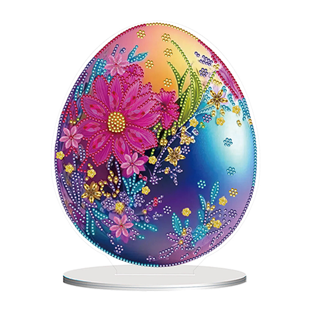Acrylic Special Shape Flower Eggs Desktop Diamond Art Kits for Home Office Decor