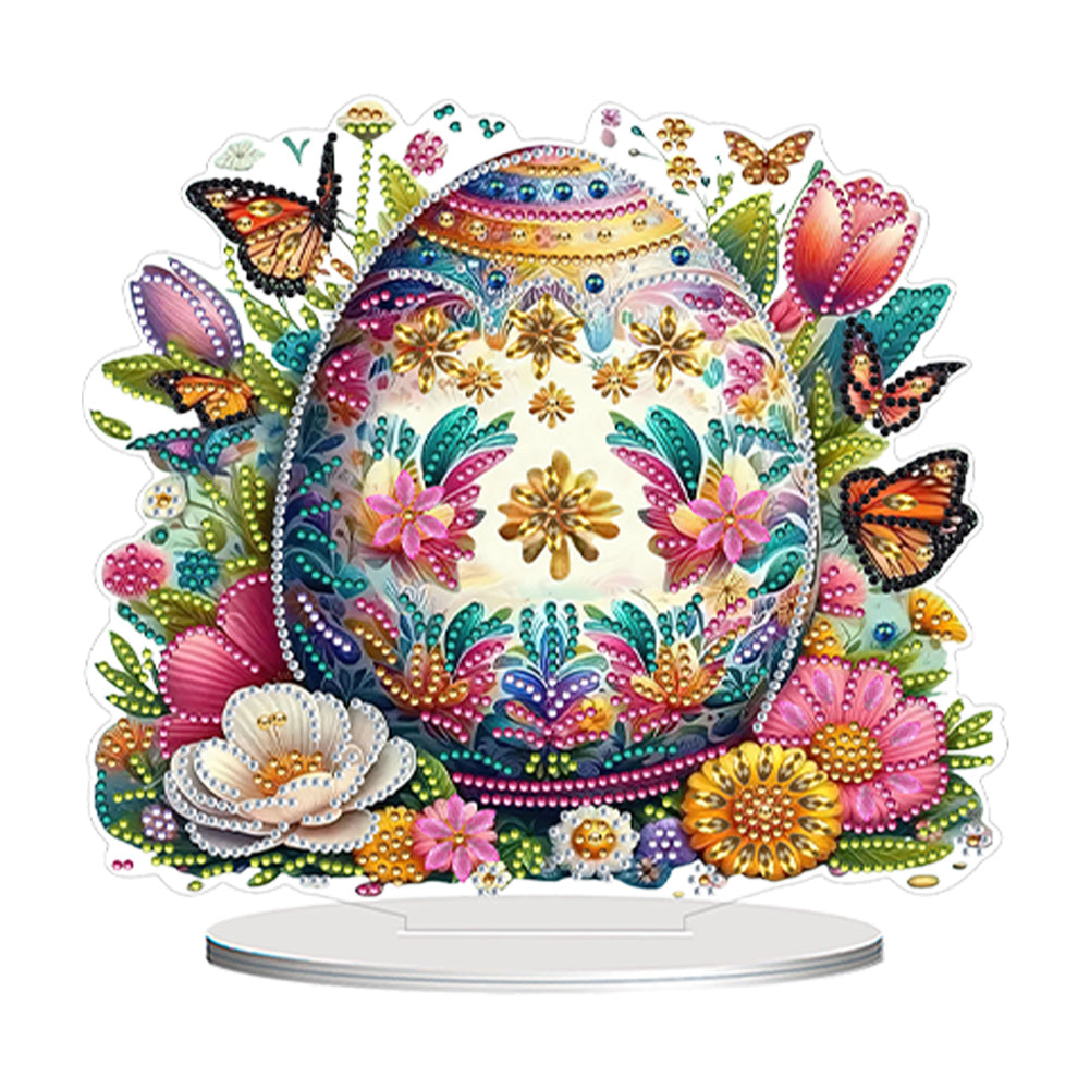 Acrylic Special Shape Flower Eggs Desktop Diamond Art Kits for Home Office Decor