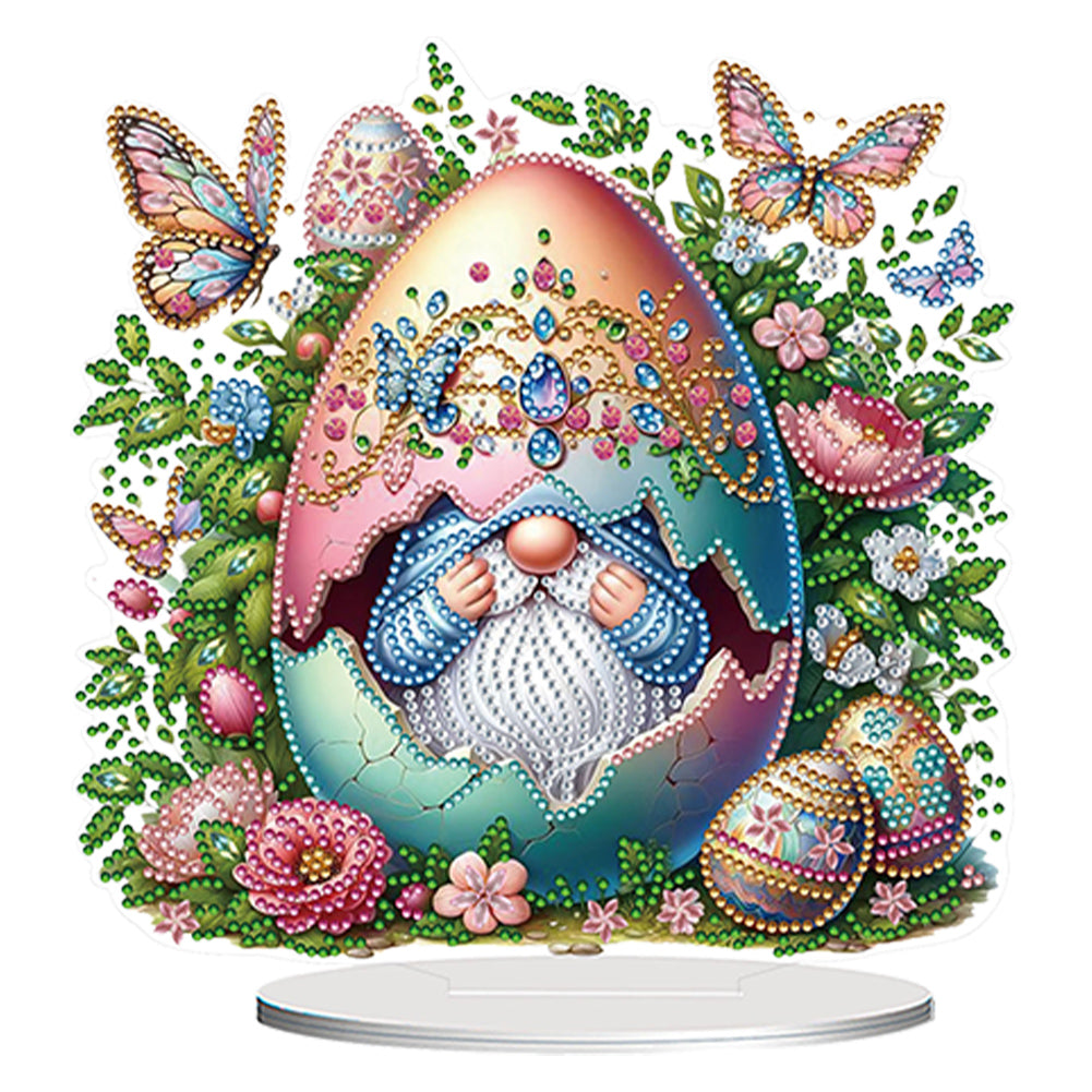 Acrylic Special Shape Flower Eggs Desktop Diamond Art Kits for Home Office Decor