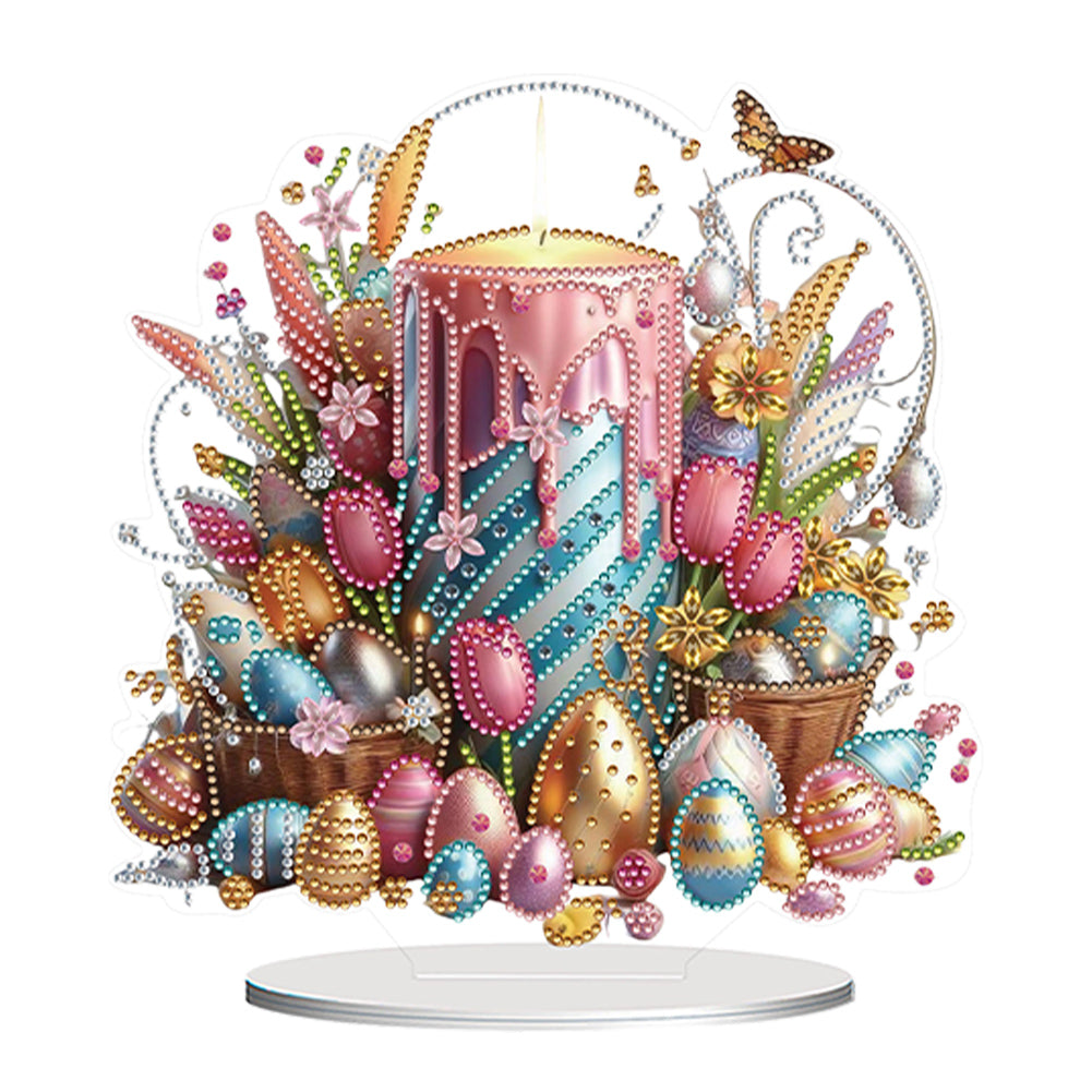 Acrylic Special Shape Flower Eggs Desktop Diamond Art Kits for Home Office Decor