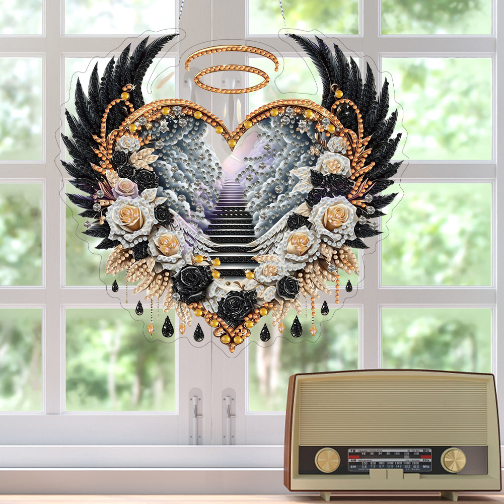 Acrylic Diamond Painting Hanging Pendant Rhinestone Diamond Art Window Pendants