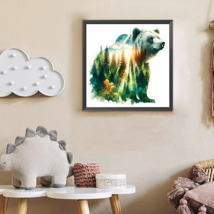 Diamond Painting - Full Round - Forest Bear (30*30CM)