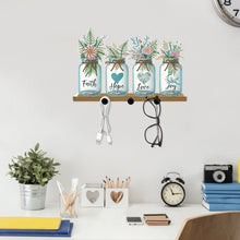 Load image into Gallery viewer, Acrylic Vase Bouquet Diamond Art Hanging Hooks A Row of 3 Hooks DIY Crafts Decor
