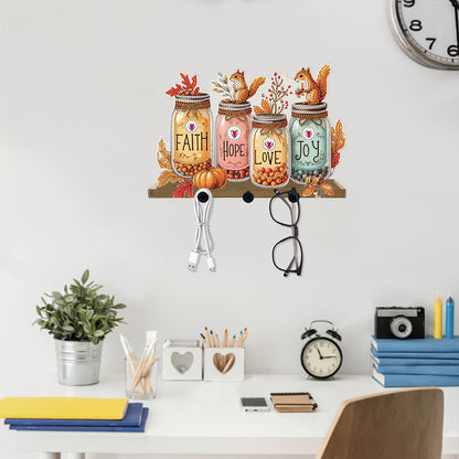 Acrylic Vase Bouquet Diamond Art Hanging Hooks A Row of 3 Hooks DIY Crafts Decor