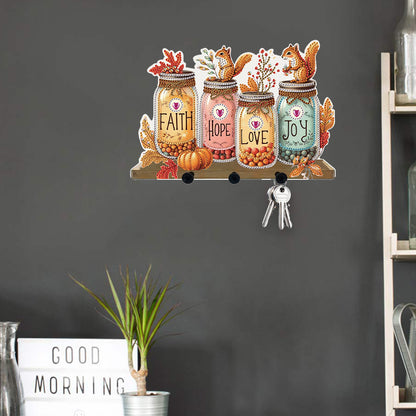 Acrylic Vase Bouquet Diamond Art Hanging Hooks A Row of 3 Hooks DIY Crafts Decor