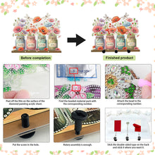 Load image into Gallery viewer, Acrylic Vase Bouquet Diamond Art Hanging Hooks A Row of 3 Hooks DIY Crafts Decor
