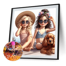 Load image into Gallery viewer, Diamond Painting - Full Round - Two Girls With Sunglasses (40*40CM)
