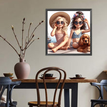 Load image into Gallery viewer, Diamond Painting - Full Round - Two Girls With Sunglasses (40*40CM)
