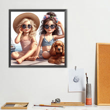 Load image into Gallery viewer, Diamond Painting - Full Round - Two Girls With Sunglasses (40*40CM)
