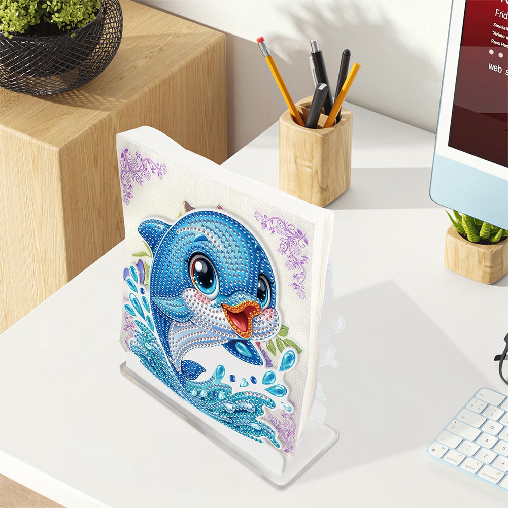 Acrylic Animals 5D DIY Diamond Art Paper Towel Storage Rack Decor for Home Decor