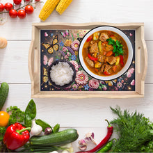 Load image into Gallery viewer, Diamond Painting Wooden Serving Tray with Handles Diamond Painting Dining Plate
