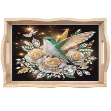 Load image into Gallery viewer, Diamond Painting Wooden Serving Tray with Handles Diamond Painting Dining Plate
