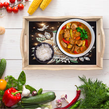 Load image into Gallery viewer, Diamond Painting Wooden Serving Tray with Handles Diamond Painting Dining Plate
