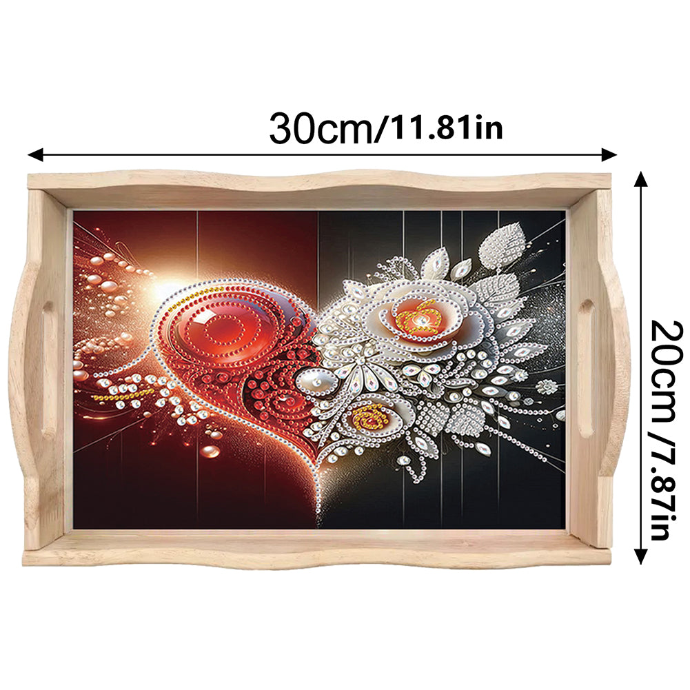 Diamond Painting Wooden Serving Tray with Handles Diamond Painting Dining Plate