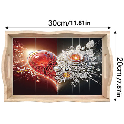 Diamond Painting Wooden Serving Tray with Handles Diamond Painting Dining Plate