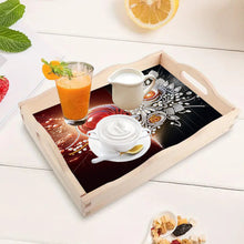 Load image into Gallery viewer, Diamond Painting Wooden Serving Tray with Handles Diamond Painting Dining Plate
