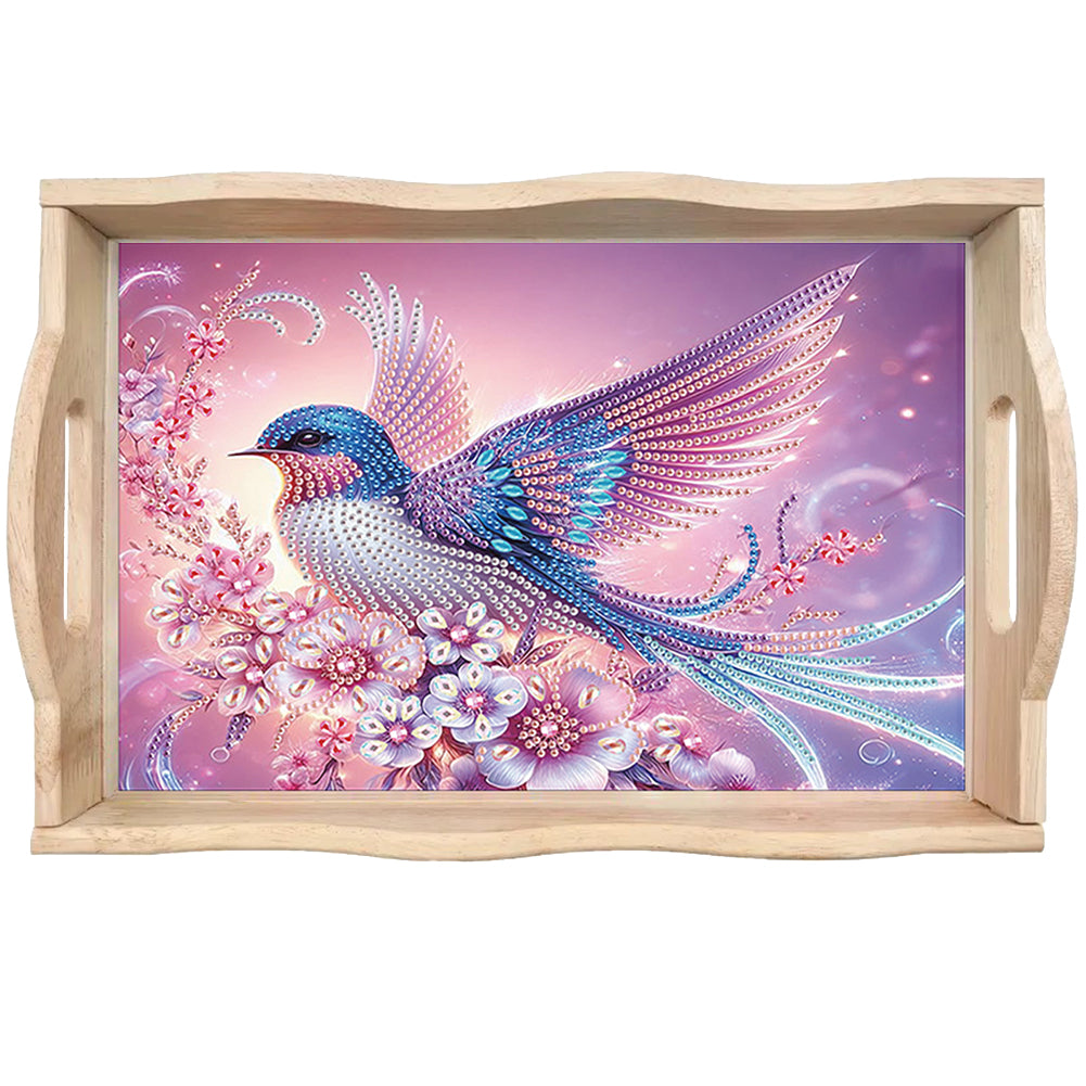 Diamond Painting Wooden Serving Tray with Handles Diamond Painting Dining Plate