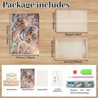 Diamond Painting Wooden Serving Tray with Handles Diamond Painting Dining Plate