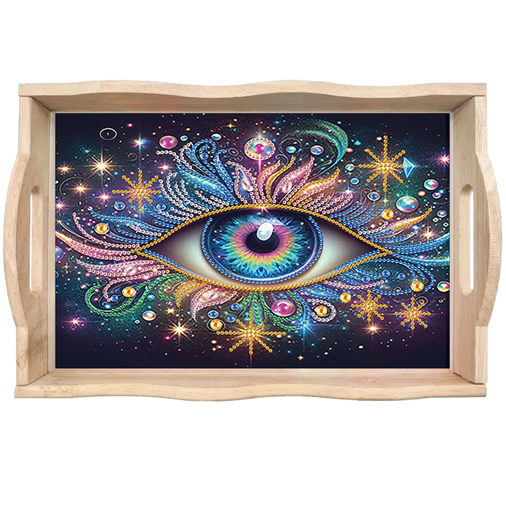 Diamond Painting Wooden Serving Tray with Handles Diamond Painting Dining Plate