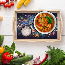 Load image into Gallery viewer, Diamond Painting Wooden Serving Tray with Handles Diamond Painting Dining Plate
