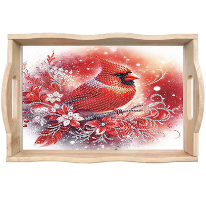 Diamond Painting Wooden Serving Tray with Handles Diamond Painting Dining Plate