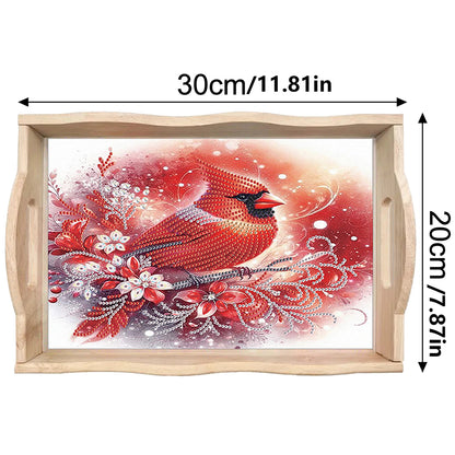 Diamond Painting Wooden Serving Tray with Handles Diamond Painting Dining Plate