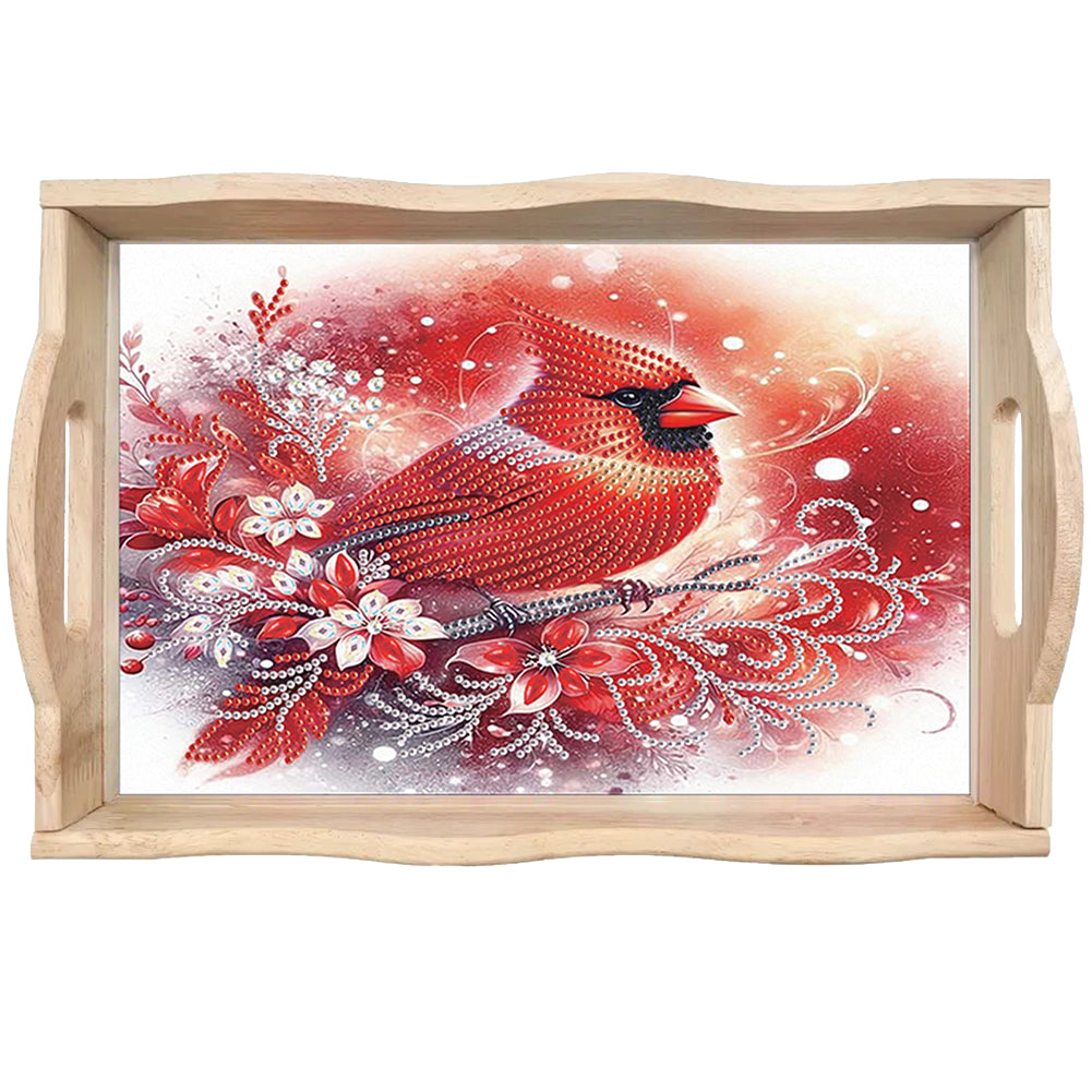 Diamond Painting Wooden Serving Tray with Handles Diamond Painting Dining Plate