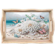 Load image into Gallery viewer, Diamond Painting Wooden Serving Tray with Handles Diamond Painting Dining Plate

