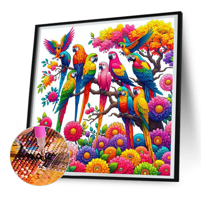 Diamond Painting - Full Round - Colorful Parrot (30*30CM)