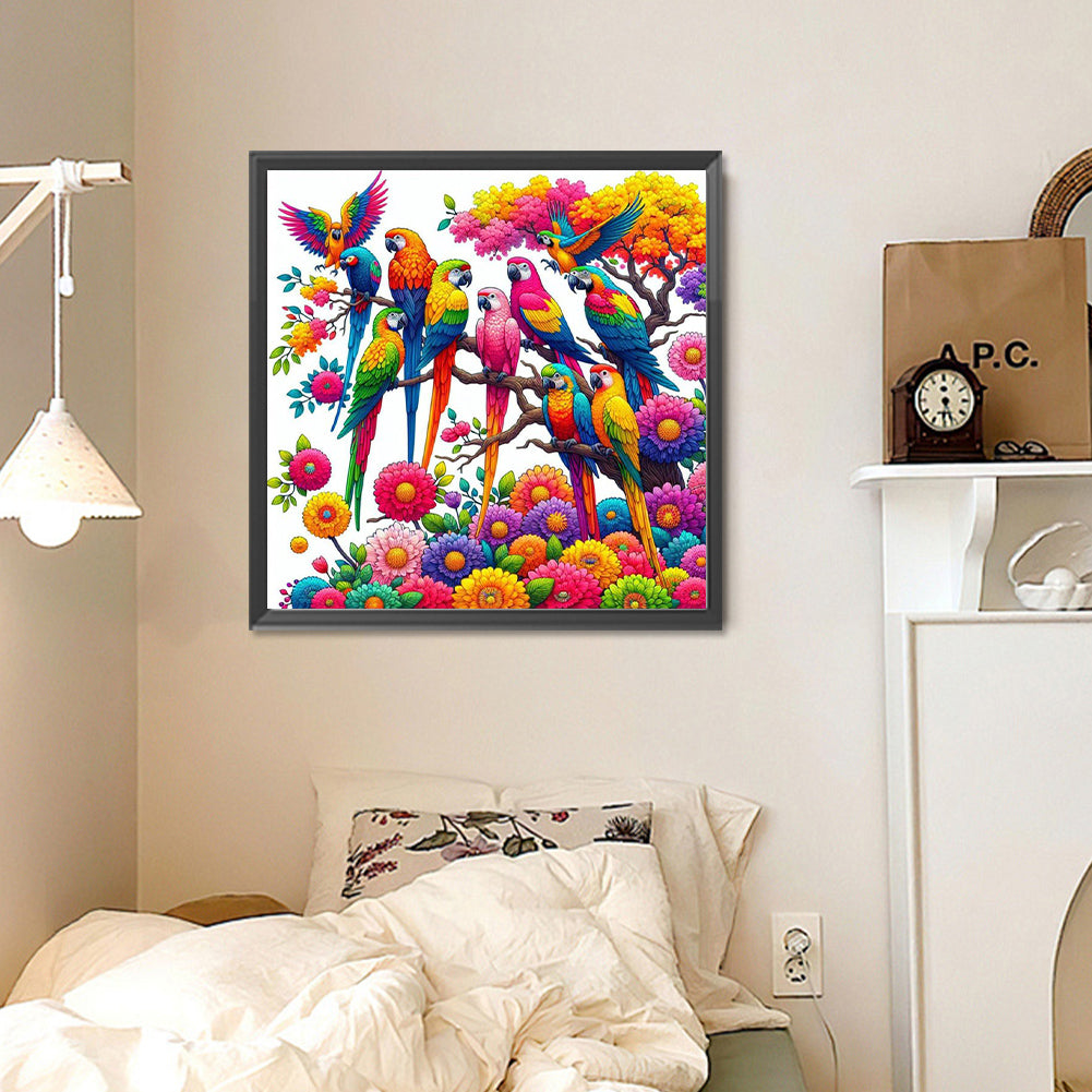 Diamond Painting - Full Round - Colorful Parrot (30*30CM)