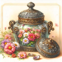 Load image into Gallery viewer, Diamond Painting - Full Round - Glass Jar And Flowers (30*30CM)
