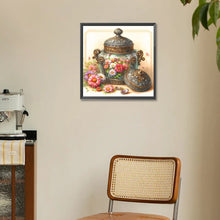 Load image into Gallery viewer, Diamond Painting - Full Round - Glass Jar And Flowers (30*30CM)
